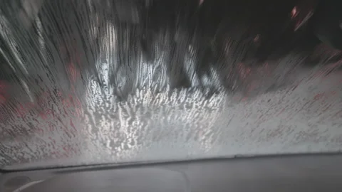 Automatic Car Wash. View from Inside car Vídeo Stock 344744964