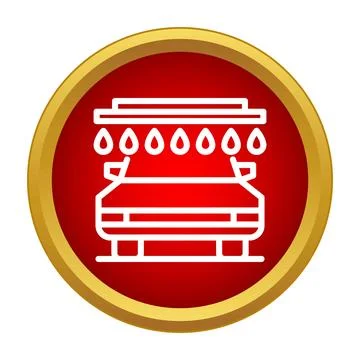 Automatic car washing service icon with falling water droplets Stock Illustration