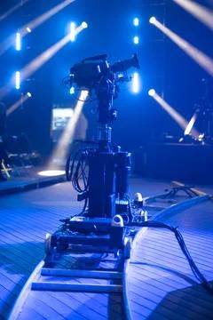 Automatic cart for video shooting. Stock Photos