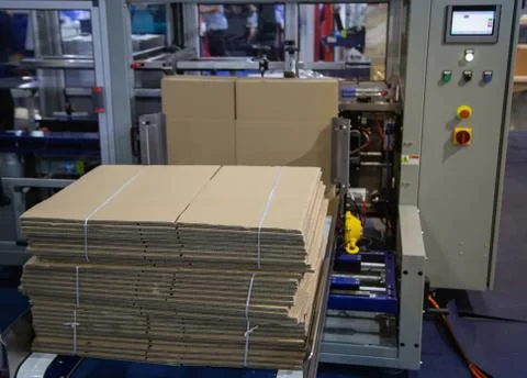 Automatic carton erector Stock Photos