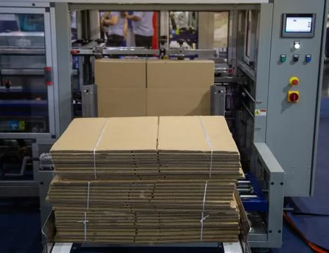 Automatic carton erector Stock Photos