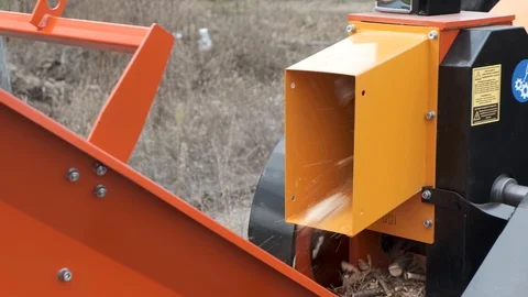 Automatic chopper chopping thick branches. Stock Footage 117906570