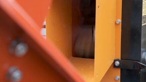 Automatic chopper chopping thick branches. Stock Footage 117906715