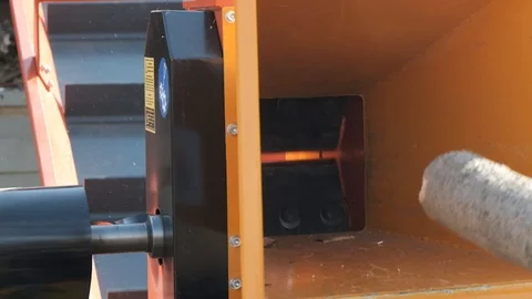 Automatic chopper chopping thick branches. Stock Footage 117906871