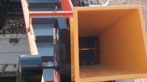 Automatic chopper chopping thick branches. Stock Footage 117906886