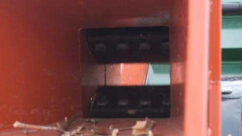 Automatic chopper chopping thick branches. Stock Footage 117906891