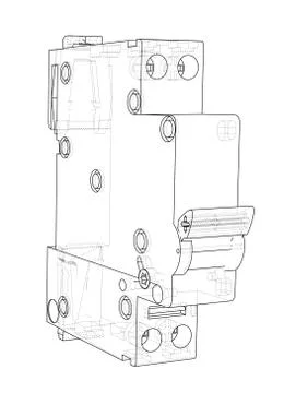 Automatic circuit breaker concept Stock Illustration