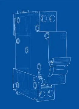 Automatic circuit breaker concept. Vector 库存插图