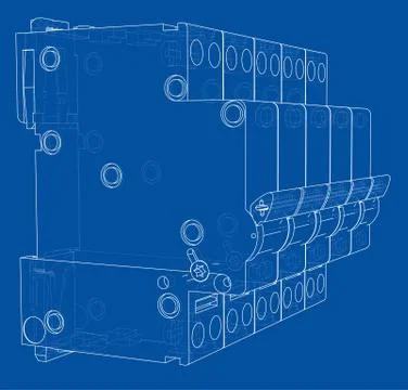 Automatic circuit breaker concept. Vector Stock-Illustration