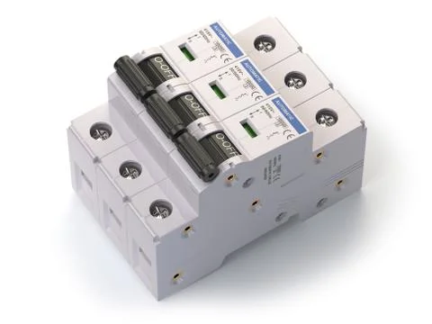 Automatic circuit breaker isolated on white background Stock Illustration