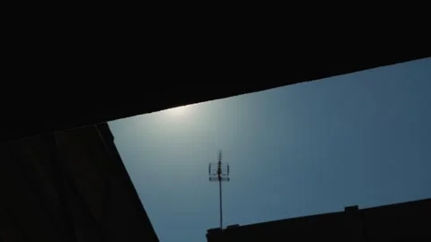 Automatic closing of shutters at home or in the office, protection from sunlight Stock Footage 327900109