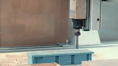 Automatic CNC drilling machine for making molds, computerized industrial Video stock 153243873