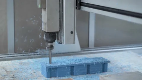 Automatic CNC drilling machine for making molds, computerized industrial Video stock 155711972