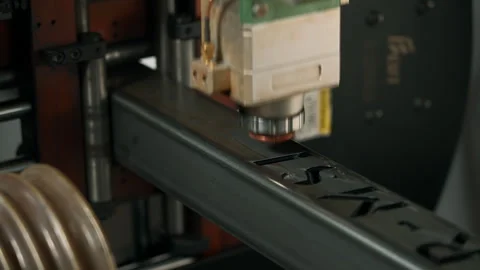 Automatic cnc laser cutting machine work... | Stock Video | Pond5