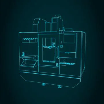 Automatic CNC milling machine Stock Illustration