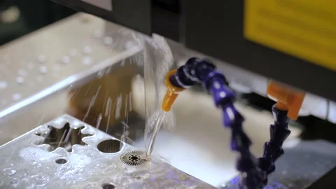 Automatic cnc wire cutting machine working with sheet metal with sparks Stock Footage 145220041