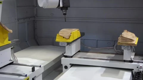 Automatic CNC Wood Factory Stock Footage 332648908