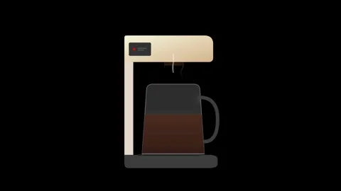 Automatic Coffee Machine Brewing Dark Espresso with Rising Steam and Blinki.. Stock-Footage 346007013
