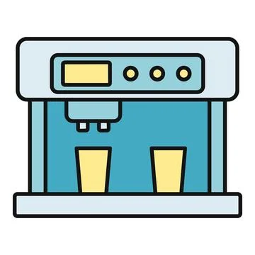 Automatic coffee machine brewing multiple cups icon Stock Illustration