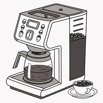 Automatic Coffee Machine Icon Isolated on White Background Stock Illustration