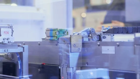 Automatic collecting components by robotic device, process Stock Footage 105193764