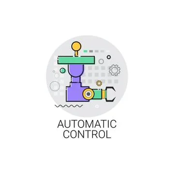 Automatic Control Machinery Industrial Automation Industry Production Icon Stock Illustration