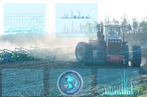 Automatic control of the main parameters when harvesting using the Internet o Stock Photos