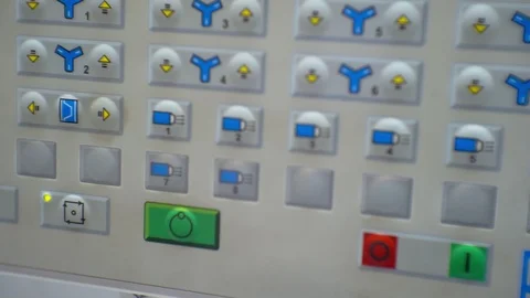 Automatic control panel with different buttons Stock Footage 124283585