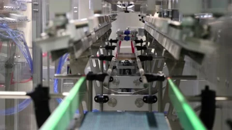 Automatic conveyor belt machine in factory Stock-Footage 208327172