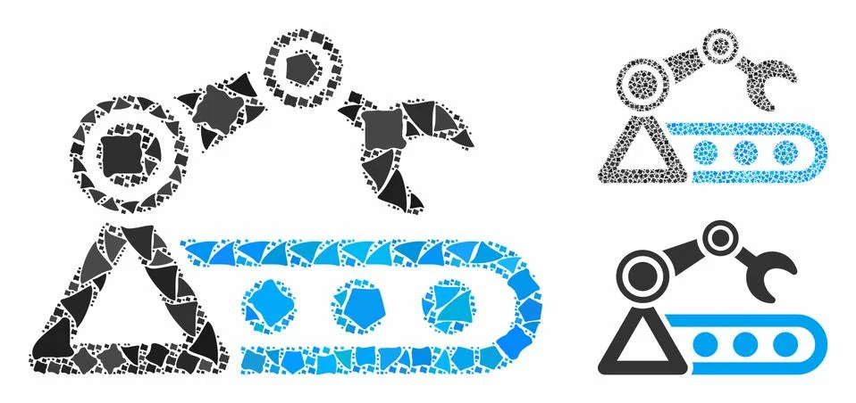Automatic conveyor Composition Icon of Trembly Elements イラスト素材
