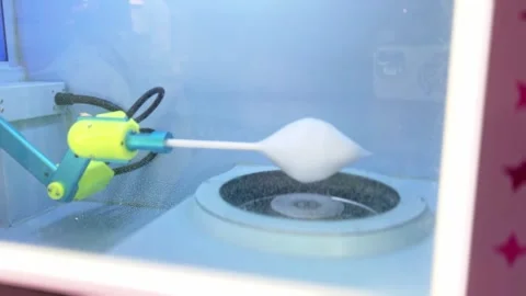 An automatic cotton candy machine Stock Footage 275900502