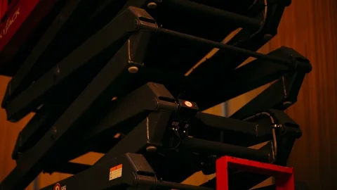 Automatic crane for the stage rises up Stock Footage 121698864