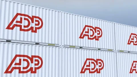 Automatic Data Processing logo Symbolic Containers Logo and Flag Signifying Stock Footage 262929970