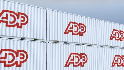 Automatic Data Processing logo Symbolic Containers Logo and Flag Signifying Stock Photos