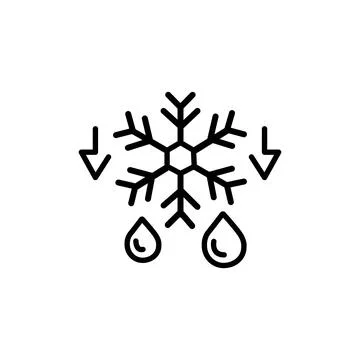 Automatic defrost icon, defrosting logo, thin line web symbol on white back.. Stock Illustration