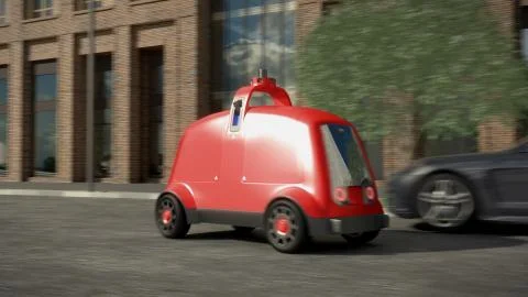Automatic delivery system concept. 3D render Stock Illustration