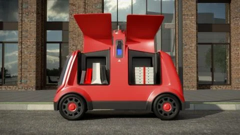 Automatic delivery system concept. 3D render Stock Illustration