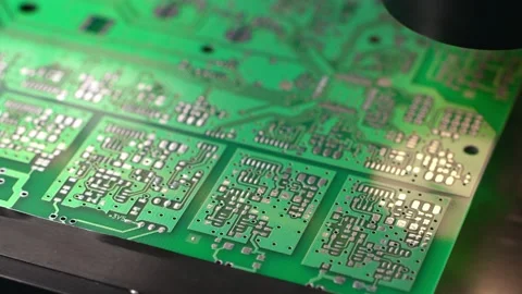 An automatic device is making a circuit board Vidéo 163425350