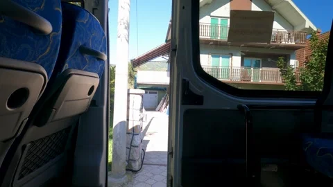 Automatic Door closing of Mercedes Sprinter Van electronically controlled Stock Footage 273703060