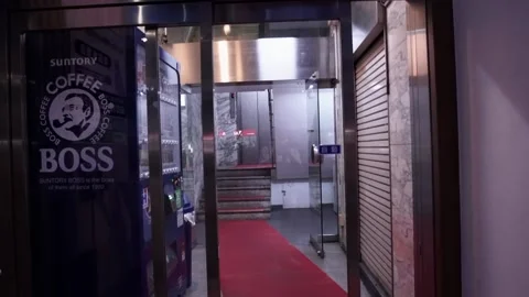 Automatic door closing_night Stock Footage 160814487