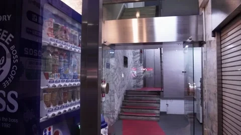 Automatic Door Opens Stock Footage 160814545