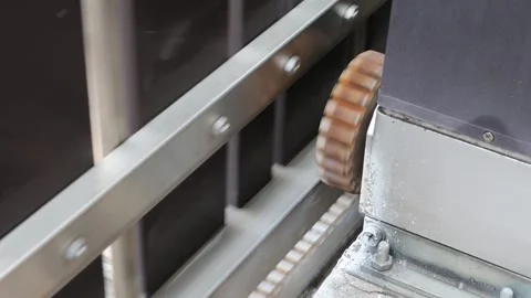 Automatic doors and motor spinning Stock Footage 322896697