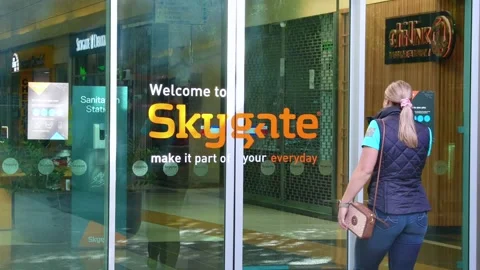 Automatic doors oppening at The DFO Skygate Brisbane Stock Footage 137927352