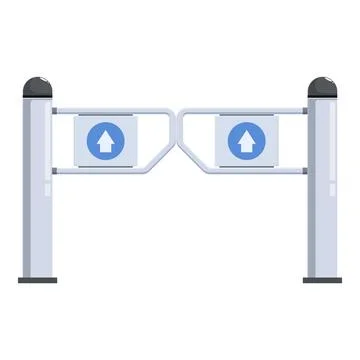 Automatic double swing gate turnstile allowing access Stock Illustration