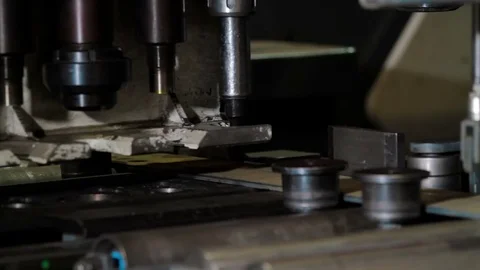 Automatic drilling machine in factory Stock Footage 83636800