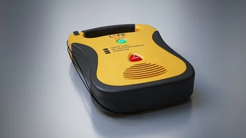 "An automatic electronic defibrillator. which can save live using electric Stock Footage 94585610