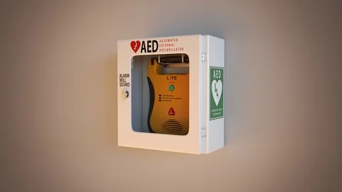 "An automatic electronic defibrillator. which can save live using electric Stock Footage 94585859