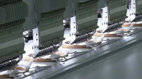 Automatic embroidery machine. 스톡 동영상 220594292