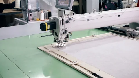 Automatic embroidery machine work Stock Footage 88449603