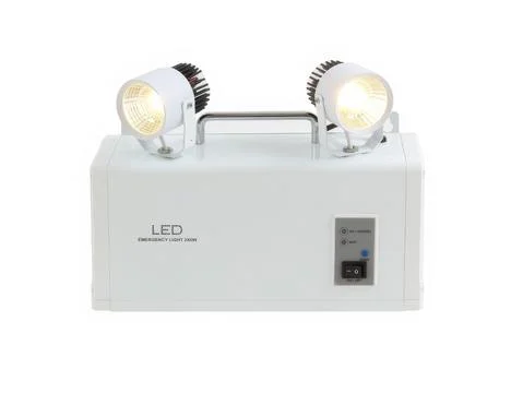 Automatic emergency light isolated on white background Stock Photos